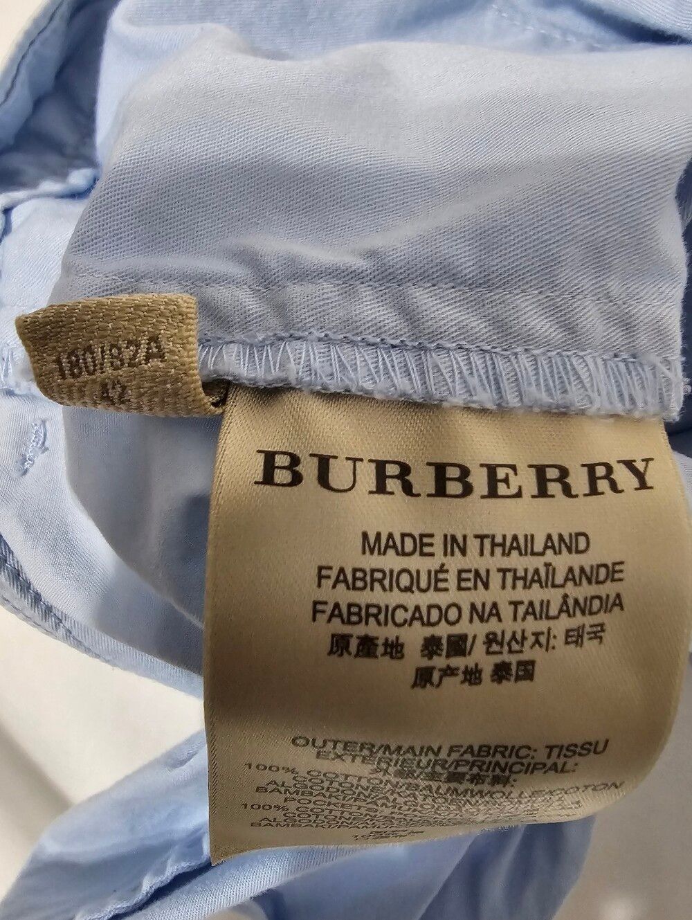 Burberry Brit Light Blue Cotton Chino Shorts Men's 40 Luxe Designer Casual Prepp - Picture 9 of 13